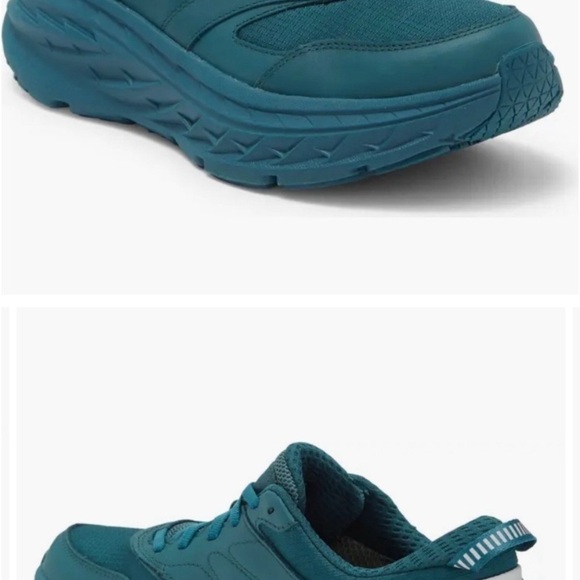 Hoka Unisex Bondi L Leather GTX GoreTex U Teal Blue Cushioned Sneakers sz 13 - Picture 4 of 5